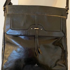 Adax Black Leather Crossbody Bag